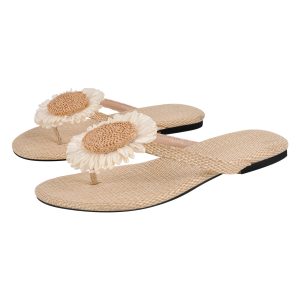 Sunflower Straw Flip Flops Flats