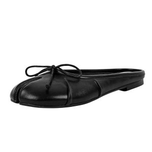 Bow Round Toe Tabi Mule Flats